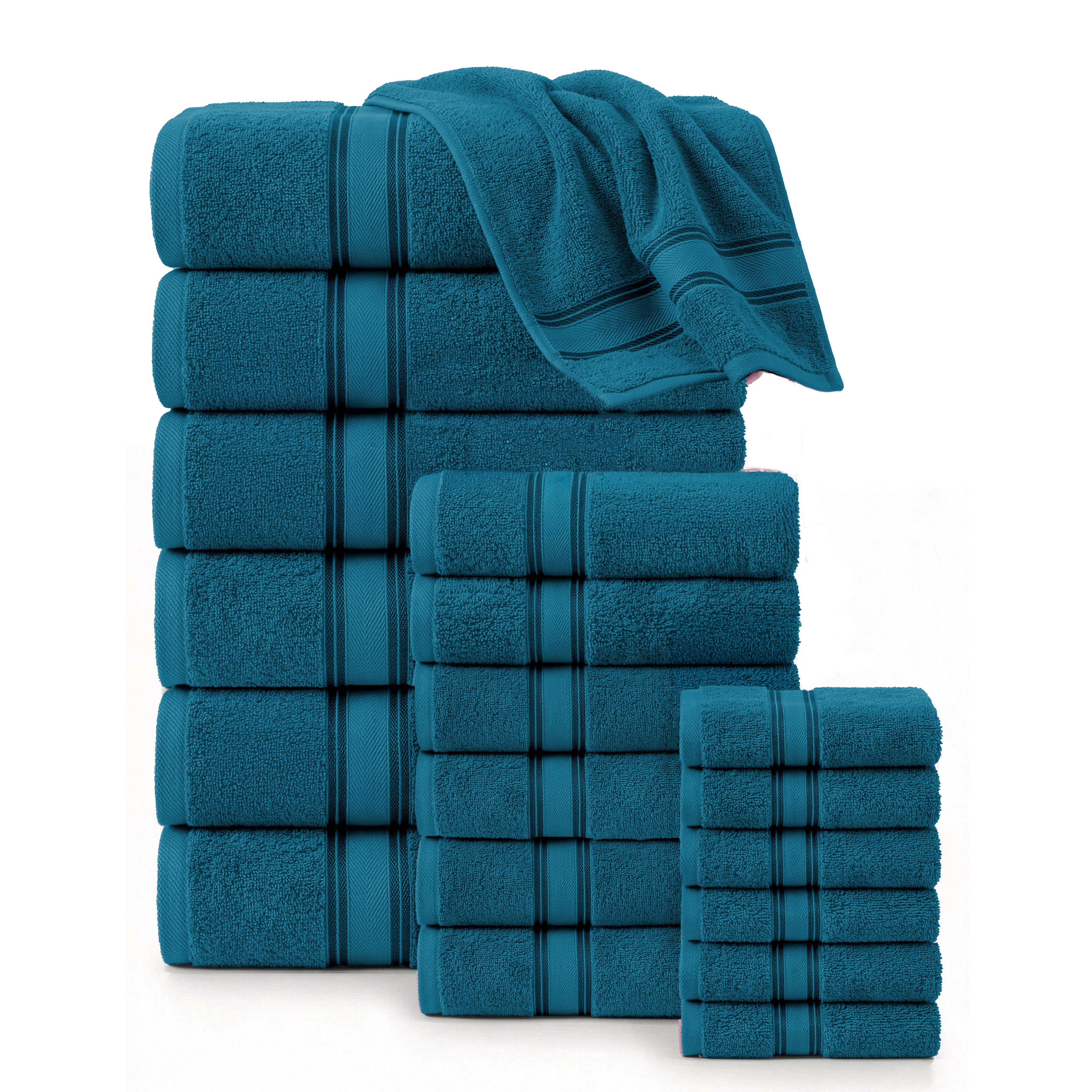 18 Piece 100% Cotton Towel Set 550GSM - Sea Port